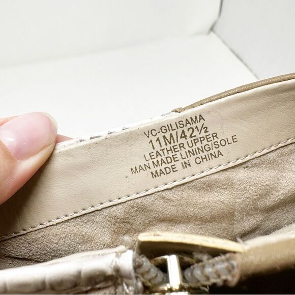 Vince Camuto Gilisama Beige Cream Suede Platform Heel Booties Patchwork Retro - Picture 10 of 10